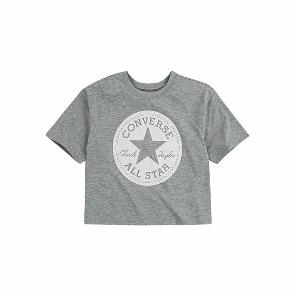 Kurzarm-T-Shirt für Grau Café Boxy - Kinder Tomorrow, Converse Chuck Patch Kitsch ehemals Café